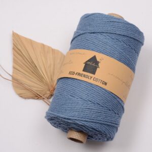 moppari macrame koord 3mm 3 strengs huisje van katoen denim