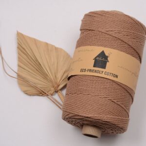 moppari macrame koord 3mm 3 strengs huisje van katoen jute