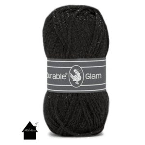 Durable Glam glitterend haakkatoen zwart