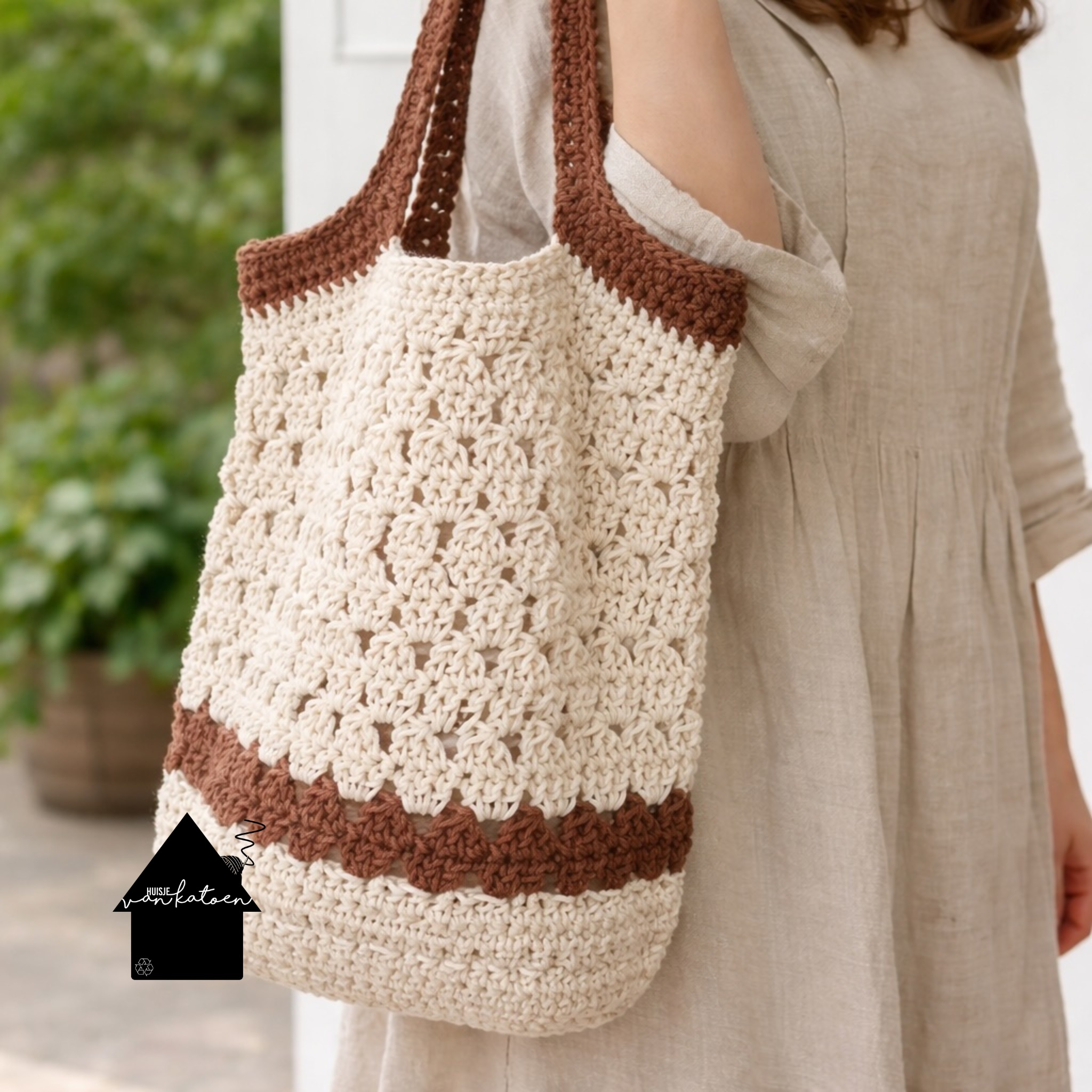 gehaakte tas in 2 kleuren