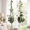 2 plantenhangers in een woonkamer