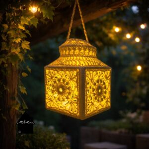 Gehaakt lampion met een led lampje erin