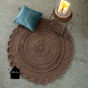 gehaakt rond vloerkleed camel