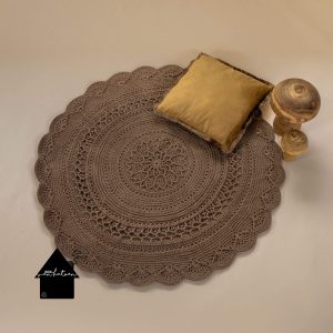 gehaakt rond vloerkleed camel