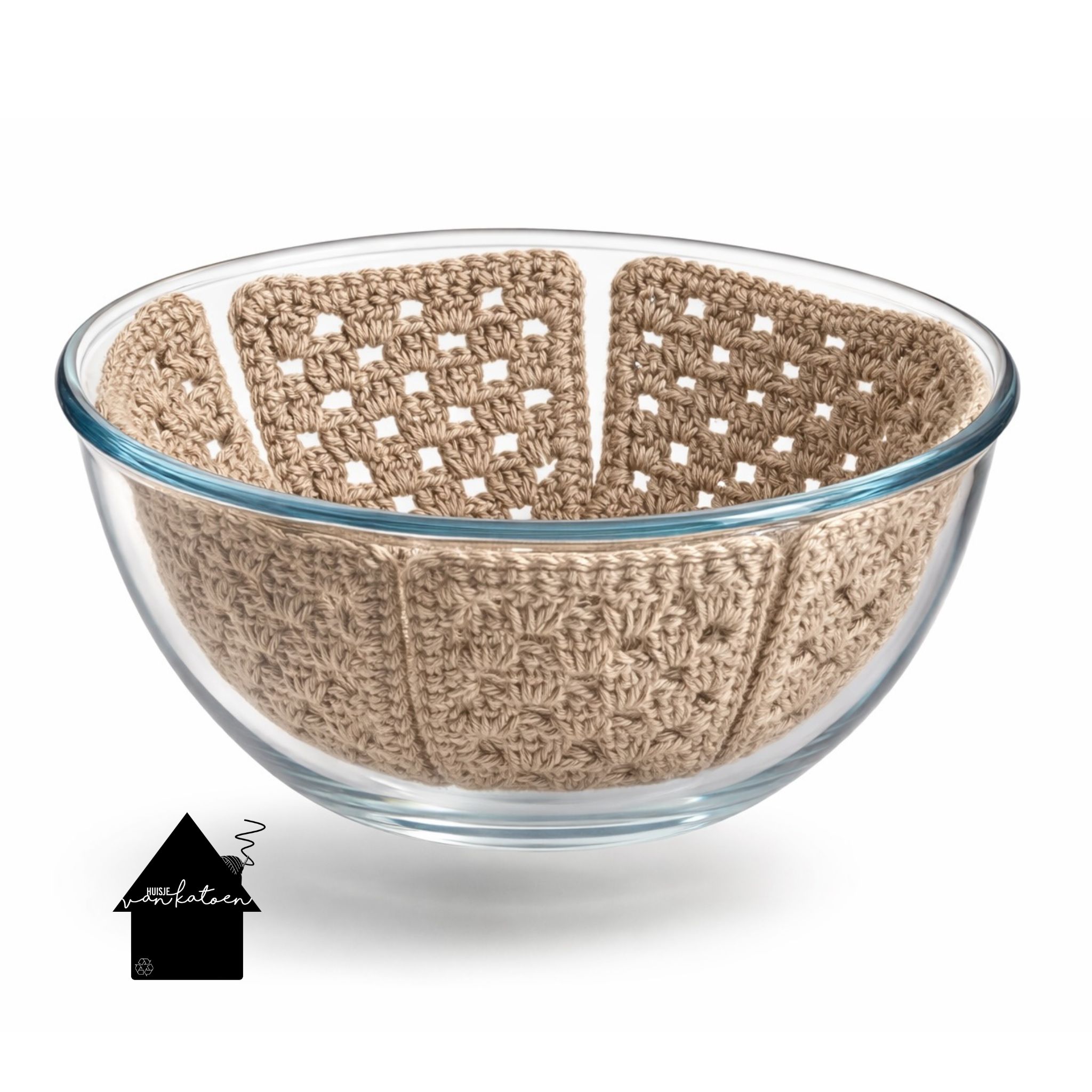 gehaakte beschermers voor glazen schalen