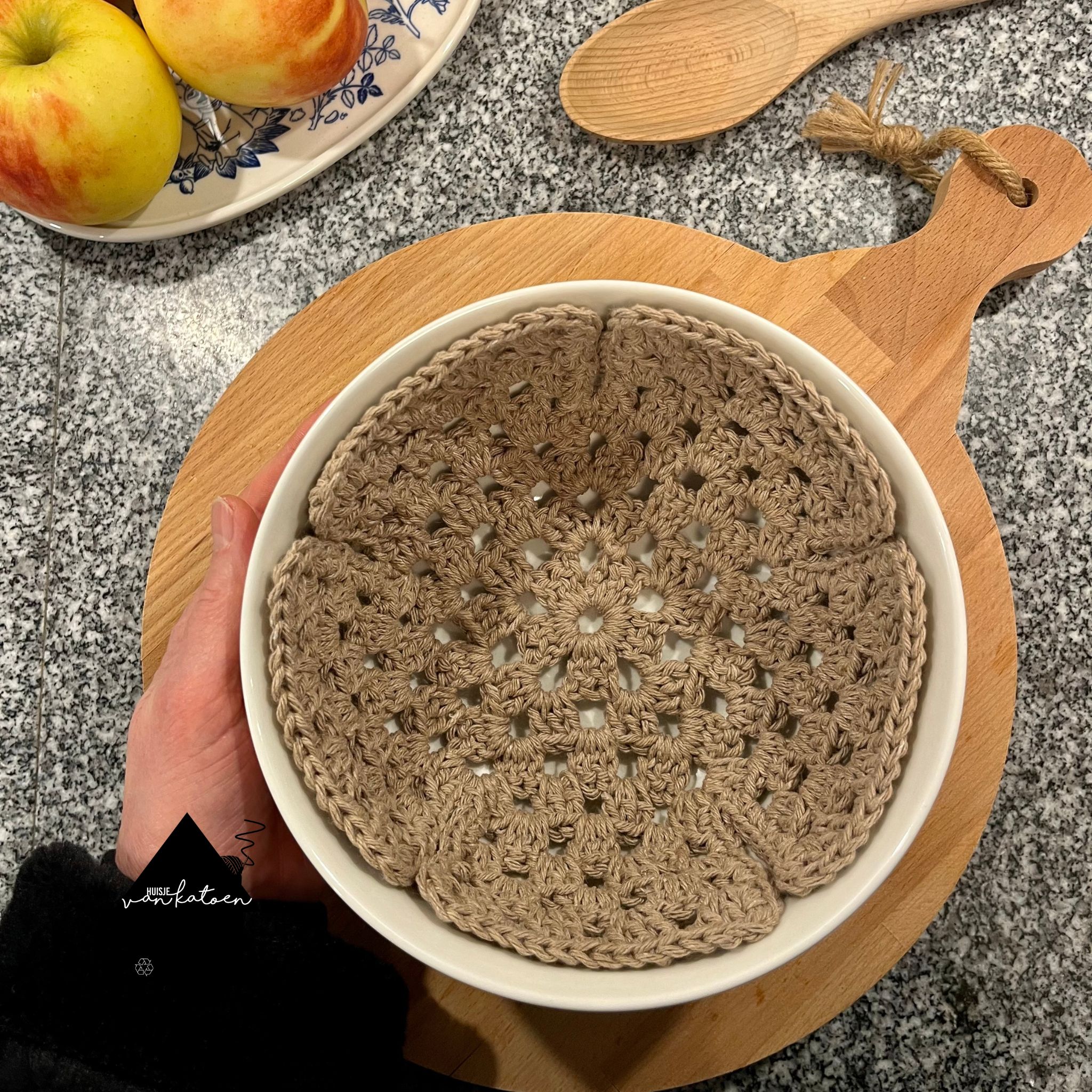 gehaakte beschermers voor glazen schalen