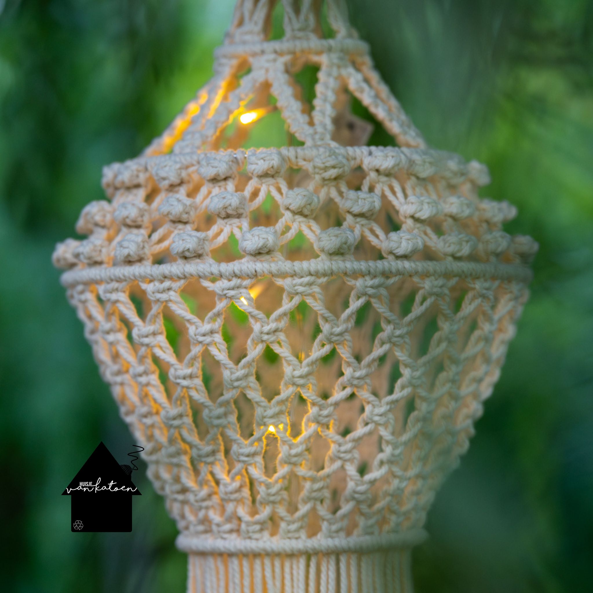 macrame lampion met verlichting