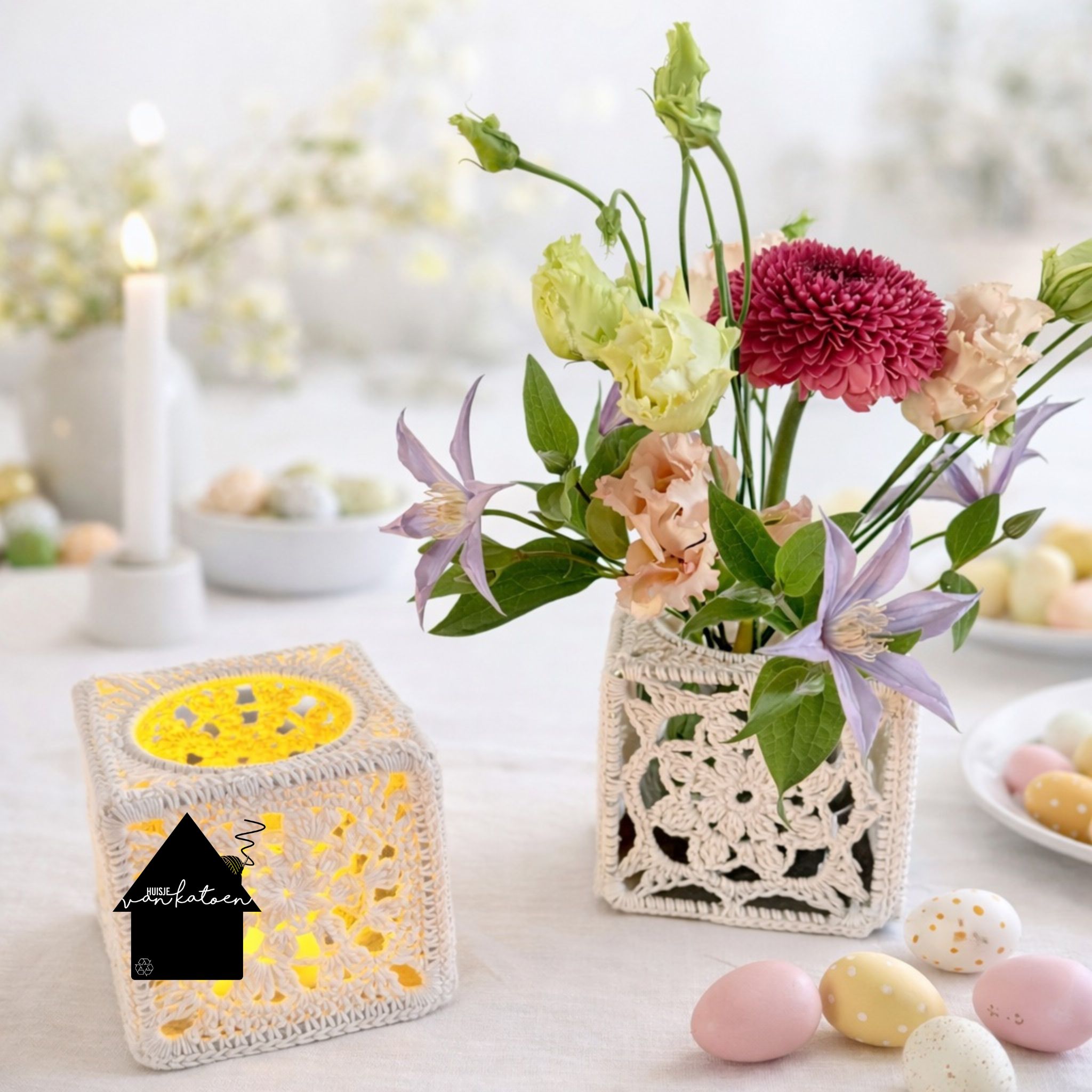 Haakpakket multifunctionele kubus Norah